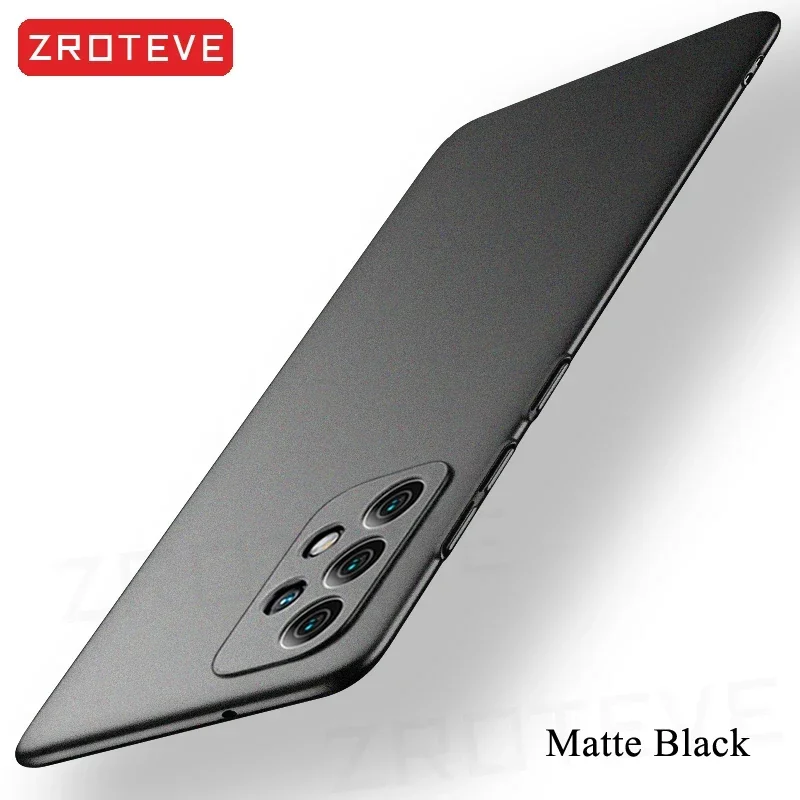 A72 A52 étui Zroteve mince givré dur PC couverture pour Samsung Galaxy A52s A32 A51 A71 M52 M53 A13 A23 A33 A53 A73 5G coques de téléphone: PC / Givré Noir
