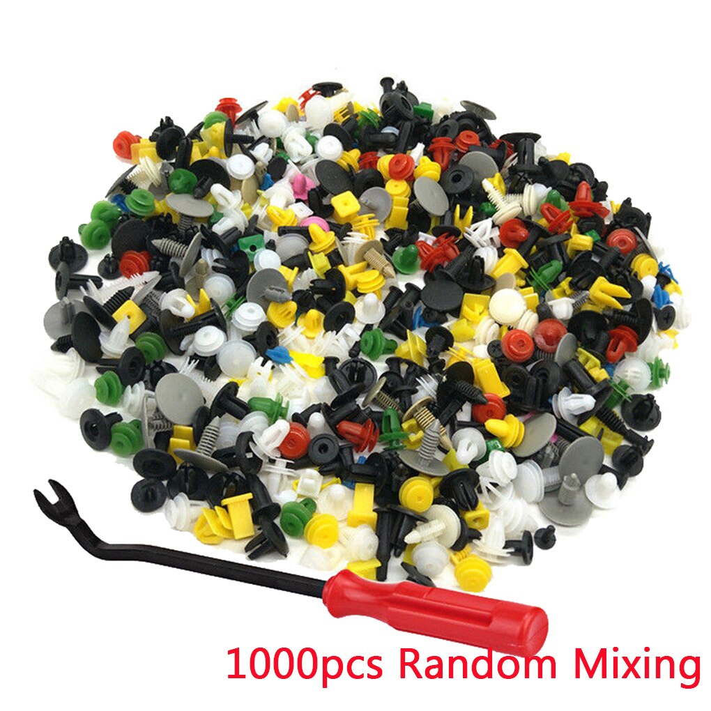1000Stck 30 arten Universal- gemischt Auto Verschluss Auto Stoßstange Clips Halter Auto Verschluss Niet Tür Tafel Liner für Alle Auto: 1000Stck mit Werkzeug