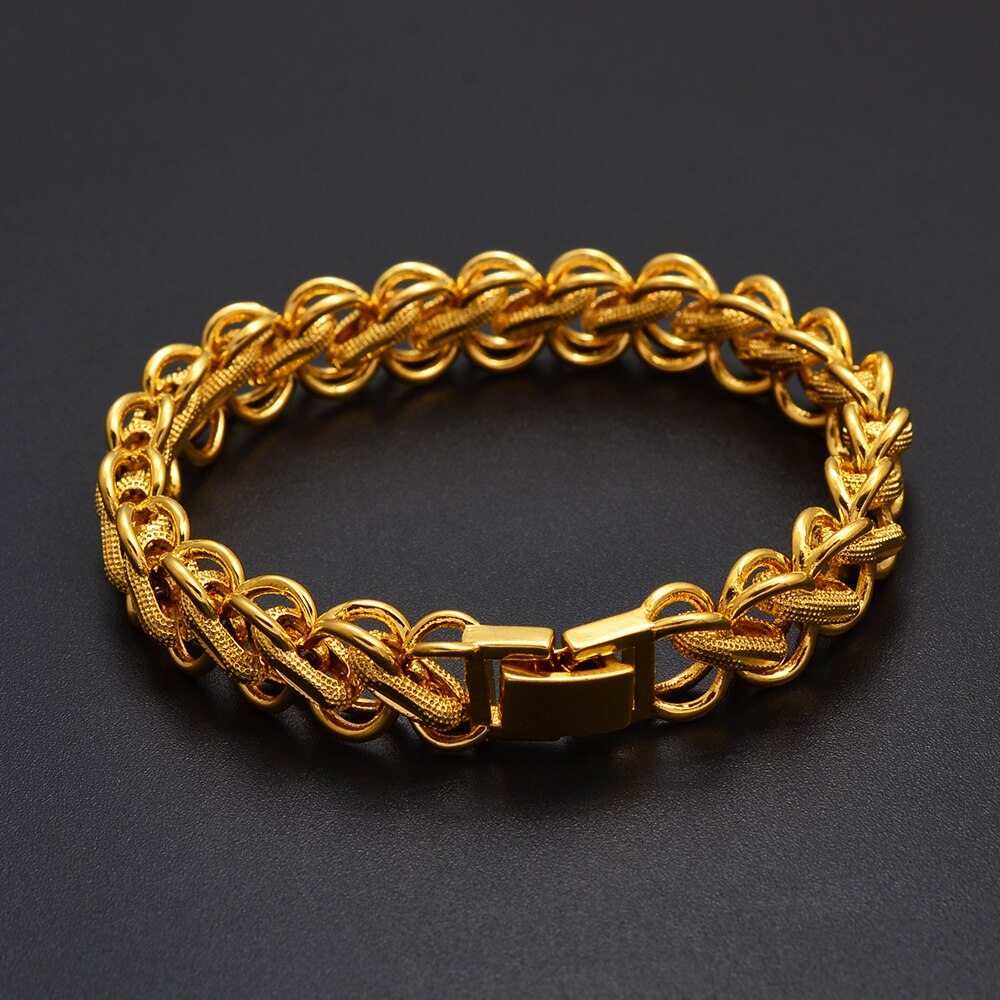 Anniyo Dikke Armbanden Mannen Vrouwen Goud Kleur Hand Chain Banglet Afrikaanse Dubai Arabian Sieraden Verjaardagscadeaus 2022 #135916