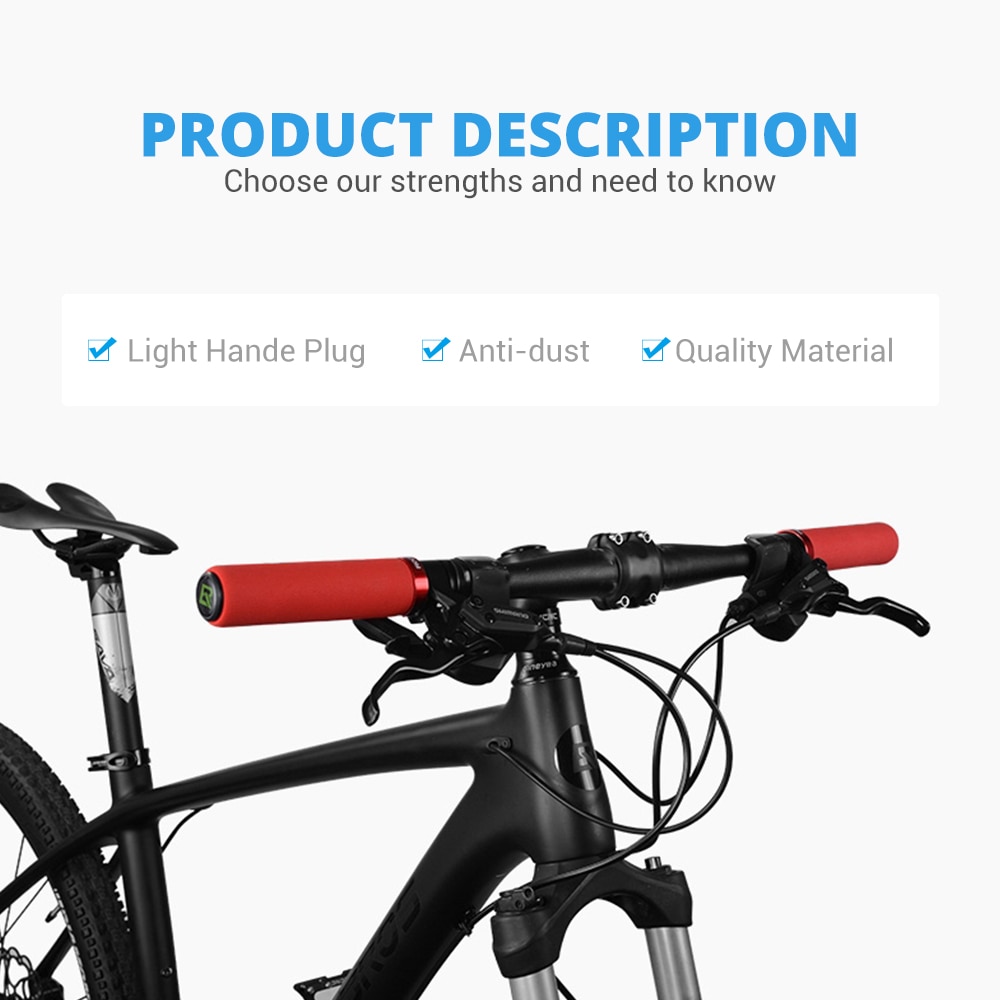 Rockbros bike grips mtb silikon svamp styre sykkel grep manopole mtb grips sykkel tilbehør 2 stiler 4 farger