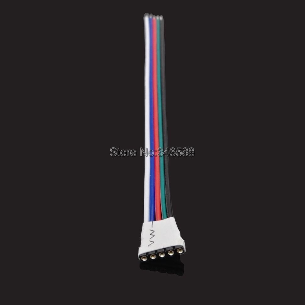 5 stk / mye 5- pin rgbw led strip connector mannlig eller female rgbw connector med 15cm kabeltråd for rgbw rgbw led strip