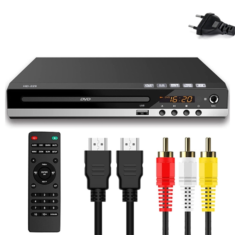 Dvd-spelare för tv med hdmi-kompatibel av-utgång, svcd-spelare för hemmabruk, regionsfri cd-rw-spelare för hemmastereo: Rosa