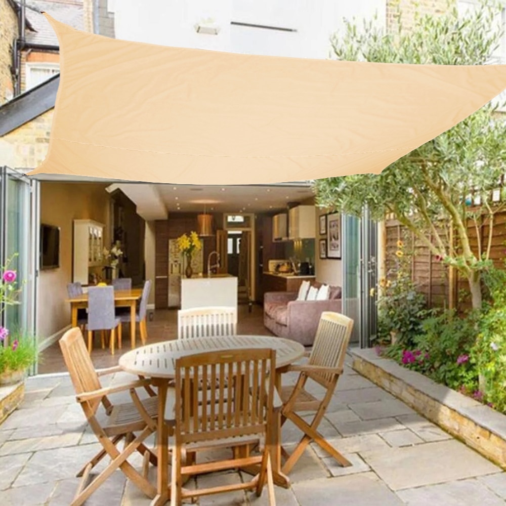 Handmatig Intrekbaar Terrasscherm, SucceBuy 305x244 CM Intrekbaar Terrasscherm, Zonnescherm met