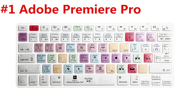 Hrh premiere pro final cut pro x ai ps genvej tastatur skin cover til macbook air pro retina 13 15 17 us/ eu layout både