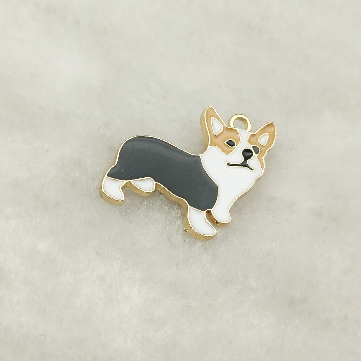 10pcs enamel dog charm corgi jewelry accessories earring pendant bracelet necklace charms zinc alloy diy finding 23x25mm