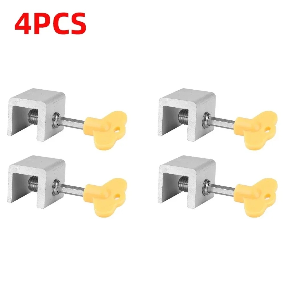 4 Sets Sliding Sash Stopper Cabinet Lock Straps Door Security Anti-theft Lock Sliding Window Door Lock Baby Child Safety Limiter: WHITE