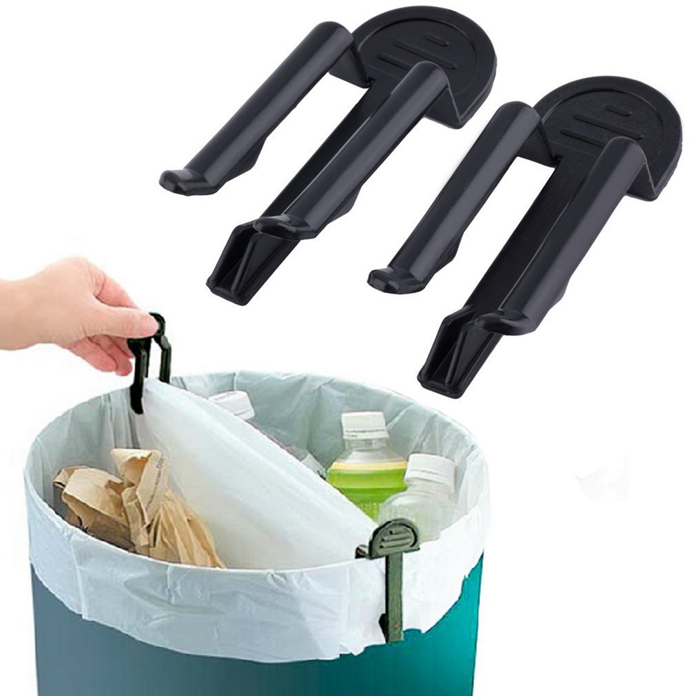 Abrazadera práctica para cubo de basura, Clip de plástico para bolsa de basura, soporte fijo para cubo de basura, barato y , 2 unids/set por juego