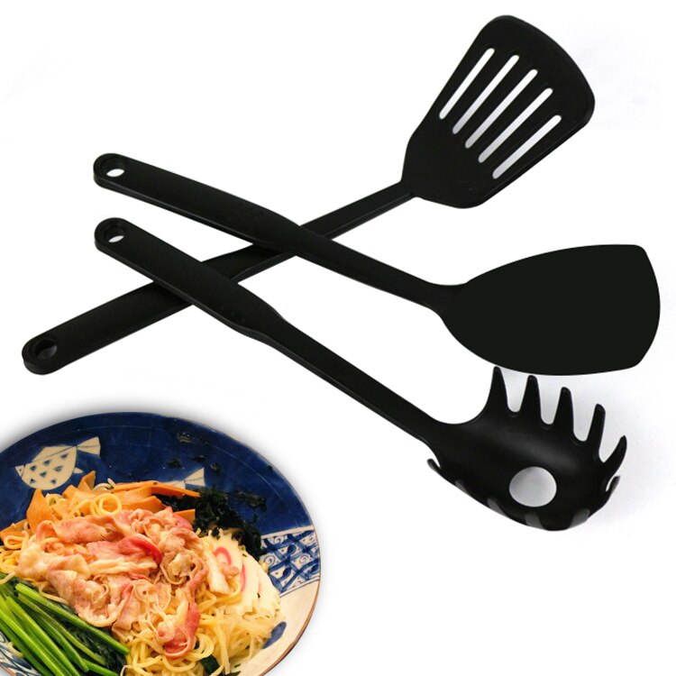 Kunststof keukenset bakgerei kookgerei met vergiet lepel spatel schep soeplepel pasta klauw 6 stuks keukengereedschap