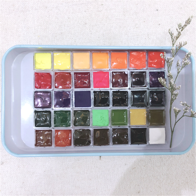 Korea Mijello gold 34 colors Dispensing watercolor master high concentration pure golden mission natural pigment watercolor
