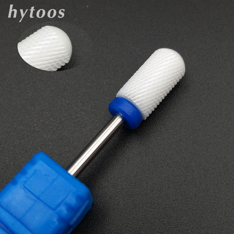 HYTOOS-broca de cerámica para uñas, brocas rotativas de 3/32 &quot;para manicura, accesorios de taladro de uñas, herramientas de corte de fresado