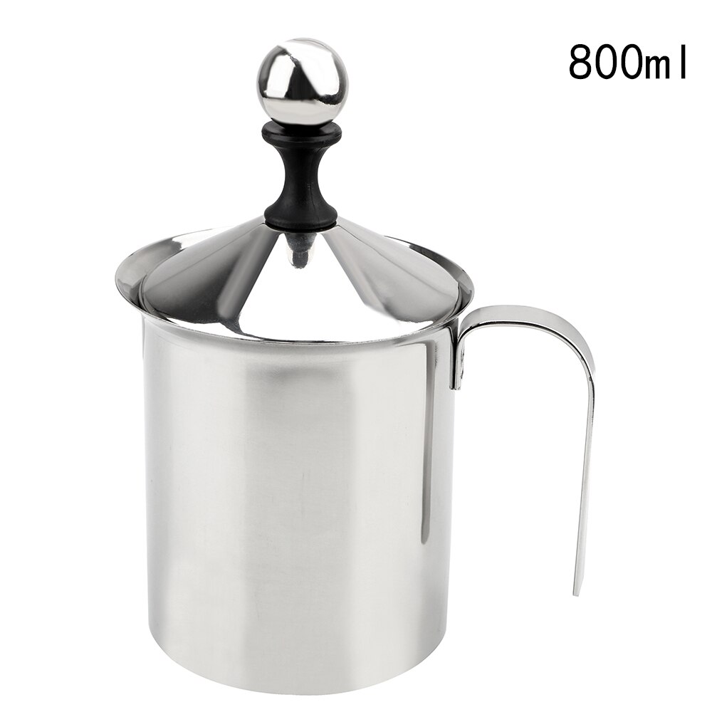 Milk Foam Mesh Coffee Foamer Stainless Steel Double Mesh Milk Creamer Kitchen Tools Manual Milk Frother 400/800ML: 800ML