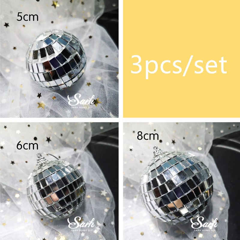 Ins Moon Star Cake Toppers Zwaan Angel Boren Rand Decoratie Voor Wedding Party Valentijnsdag Supplies Verjaardag Leuke: Silver mirror balls