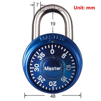 Master Lock Security Metal Lock Cabinet Luggage Padlock Combination Smart Password Lock Bag Suitcase Carousel Gym Locker locks: 1530 big blue
