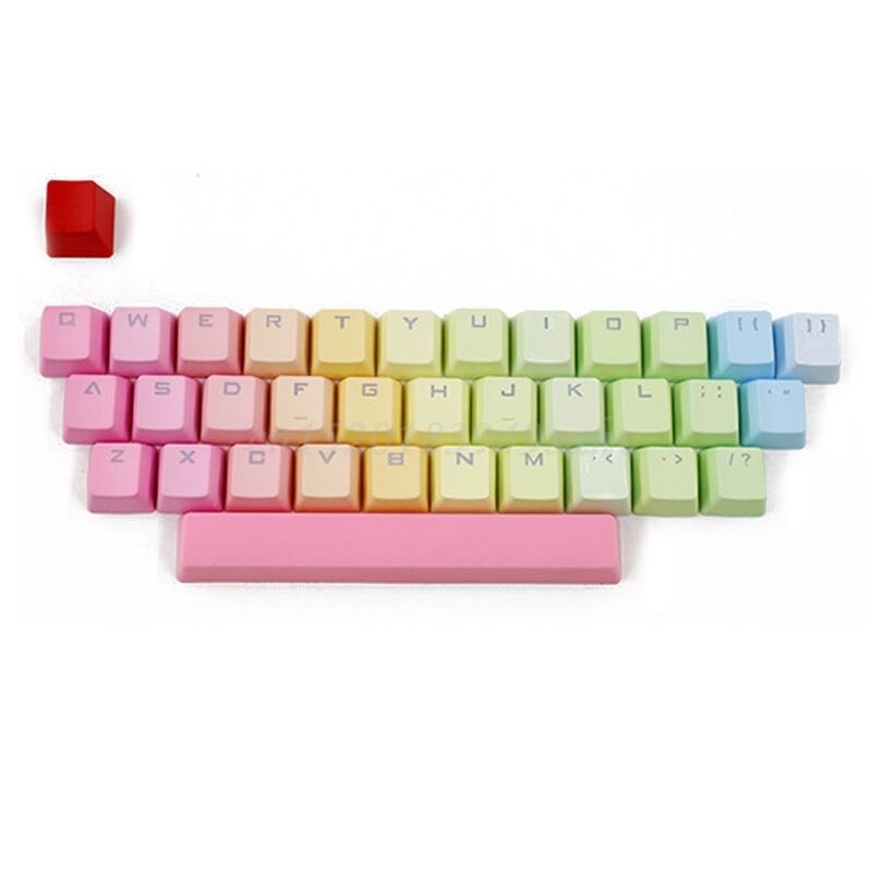 RGB PBT 35 Keys OEM Double Shot Backlit Keycaps for Cherry Mechanical Keyboard: A