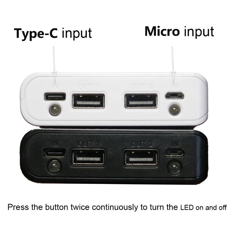 Dual USB LED Light 8x 18650 Battery DIY Power Bank Box Holder For Mobile Phone