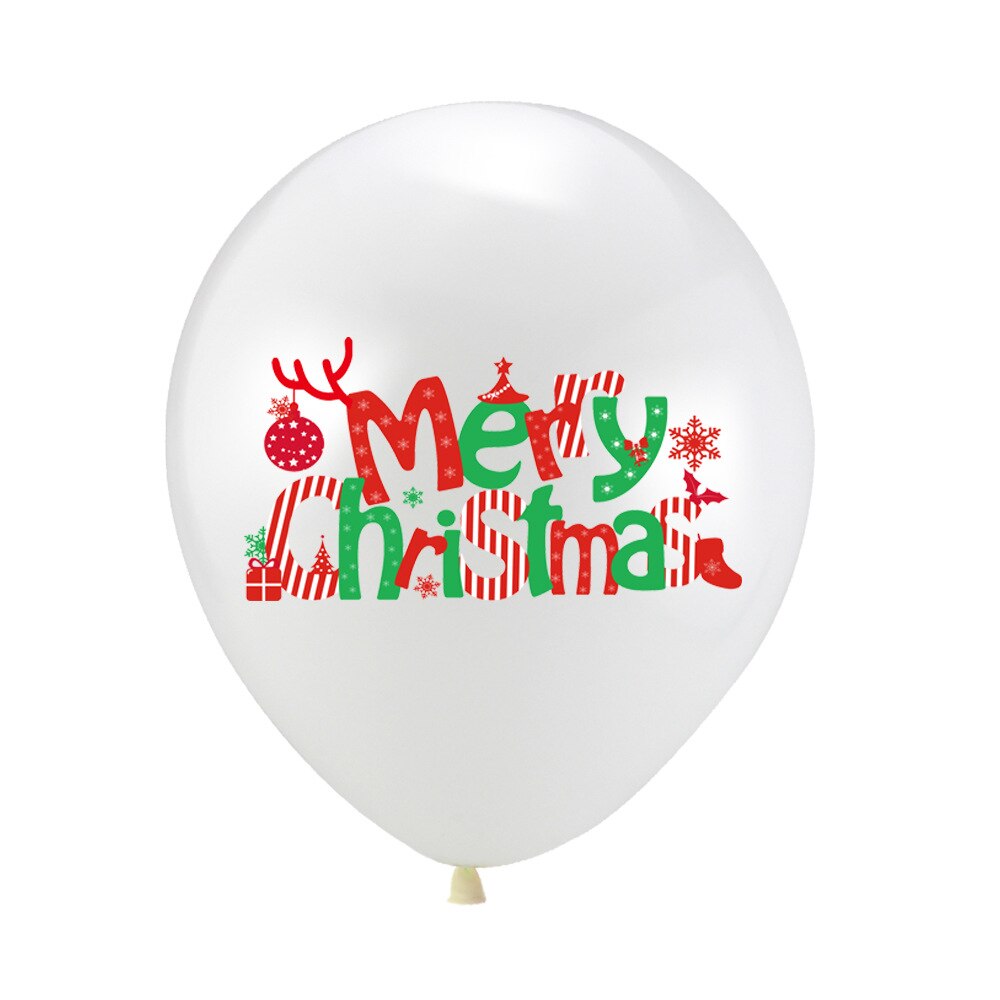 10 sæt  of 12- tommer julefest ballon sæt julemanden elg pailletter runde trykte latex ballon dekorationer farverige