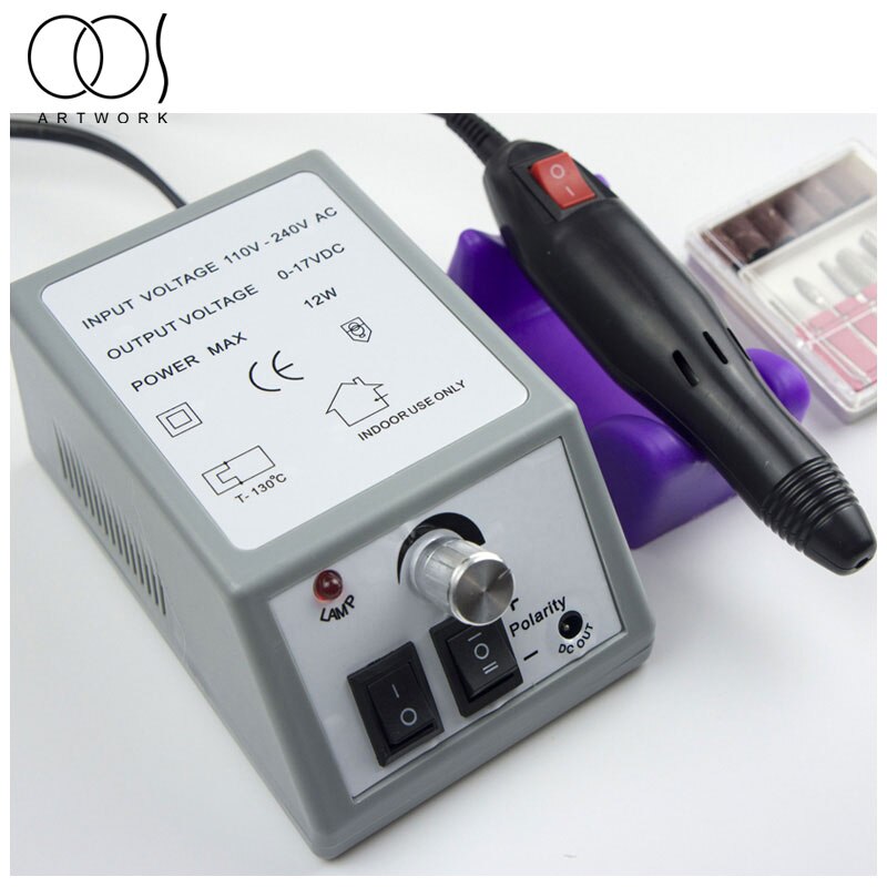 Conjunto eléctrico de manicura , accesorios, lima de uñas, máquina de manicura eléctrica, lima de uñas, herramienta para salones de manicura: Gris claro