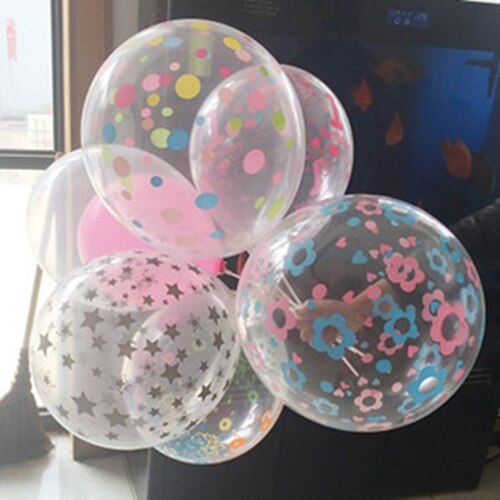 Set van 5 stuks schuimconfettiballonnen met confetti, bruiloftsfeest, verjaardagsdecoratie, transparante ballon, straatexplosie: Default Title