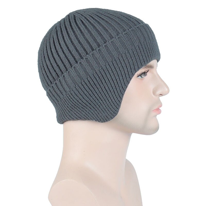 Gorros de invierno con protección para las orejas para hombre y mujer, gorro suave de lana , gorro clásico de punto con solapa para la oreja, gorro que cubre las orejas