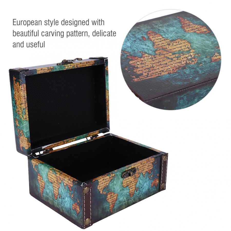Retro European Storage Box Acrylic Wood British Style Jewelry Storage Box Home Antique Decorations Box