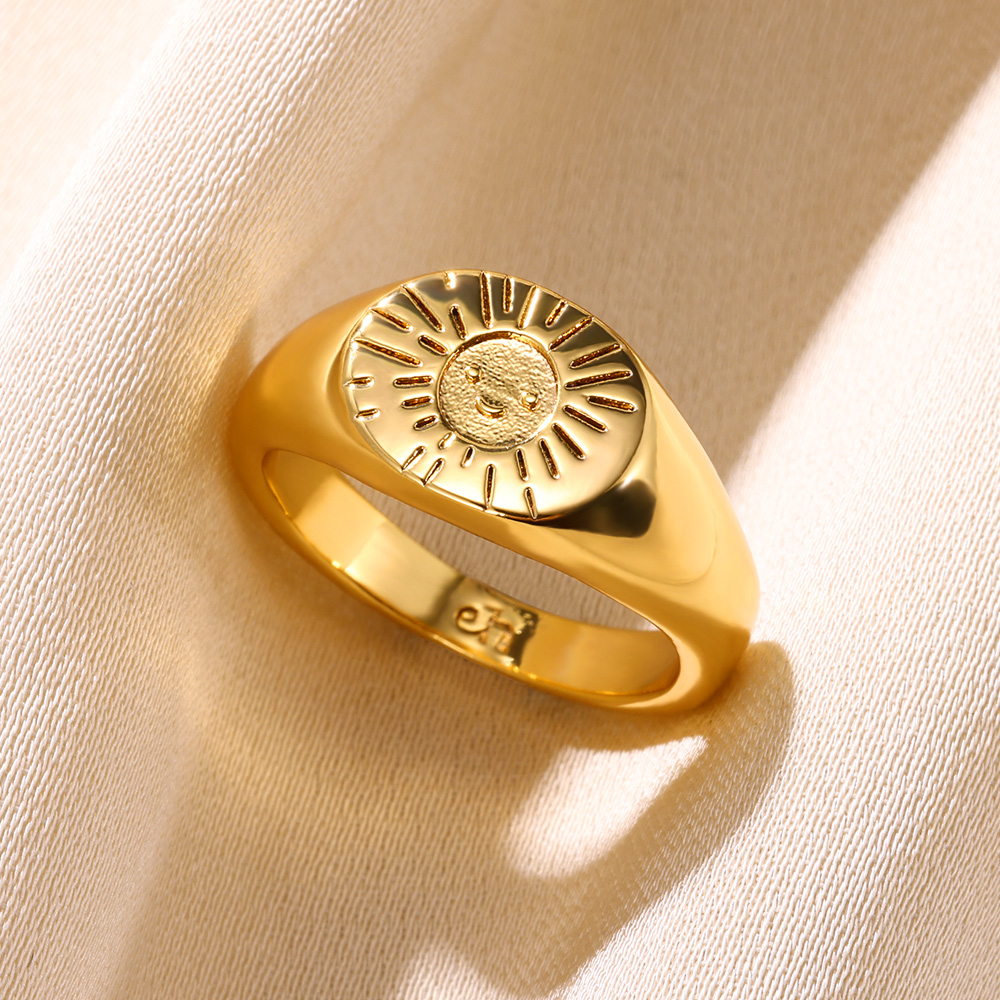 Anillos en forma de corazón para mujer, Color dorado, acero inoxidable, anillos de compromiso de boda, joyería femenina, de aniversario: 8 / Blanco