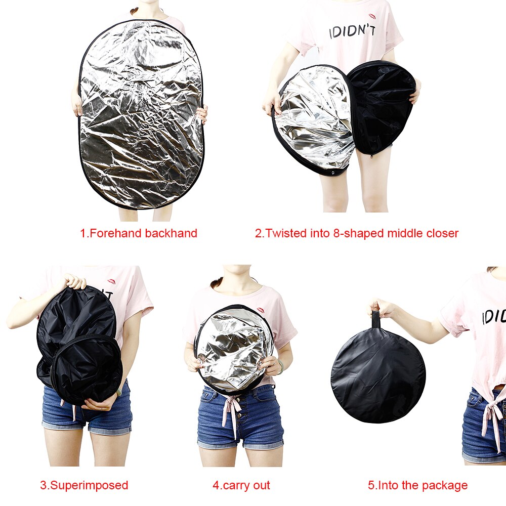 1Pc 90X60Cm 5 In 1 Reflector Fotografie Inklapbare Oval Multi-Disc Licht Diffuser Studio Reflector fotografia Voor Foto