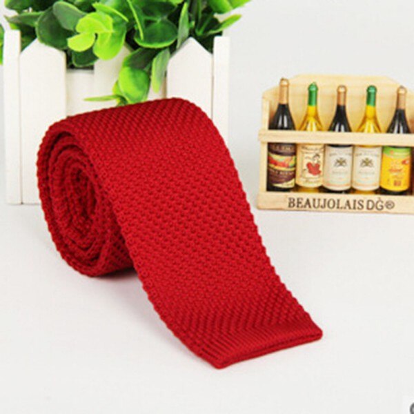 Men\'s Solid Tie Knit Knitted Tie Plain Necktie Narrow Slim Skinny Woven Tie