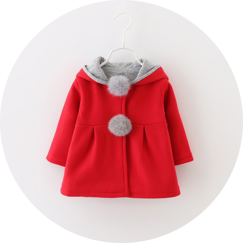 Baby Meisjes Jas Herfst Schattige Konijn Oor Hooded Tops Kids Warme Jas Bovenkleding & Jas Kinderen Babykleding meisje Jassen