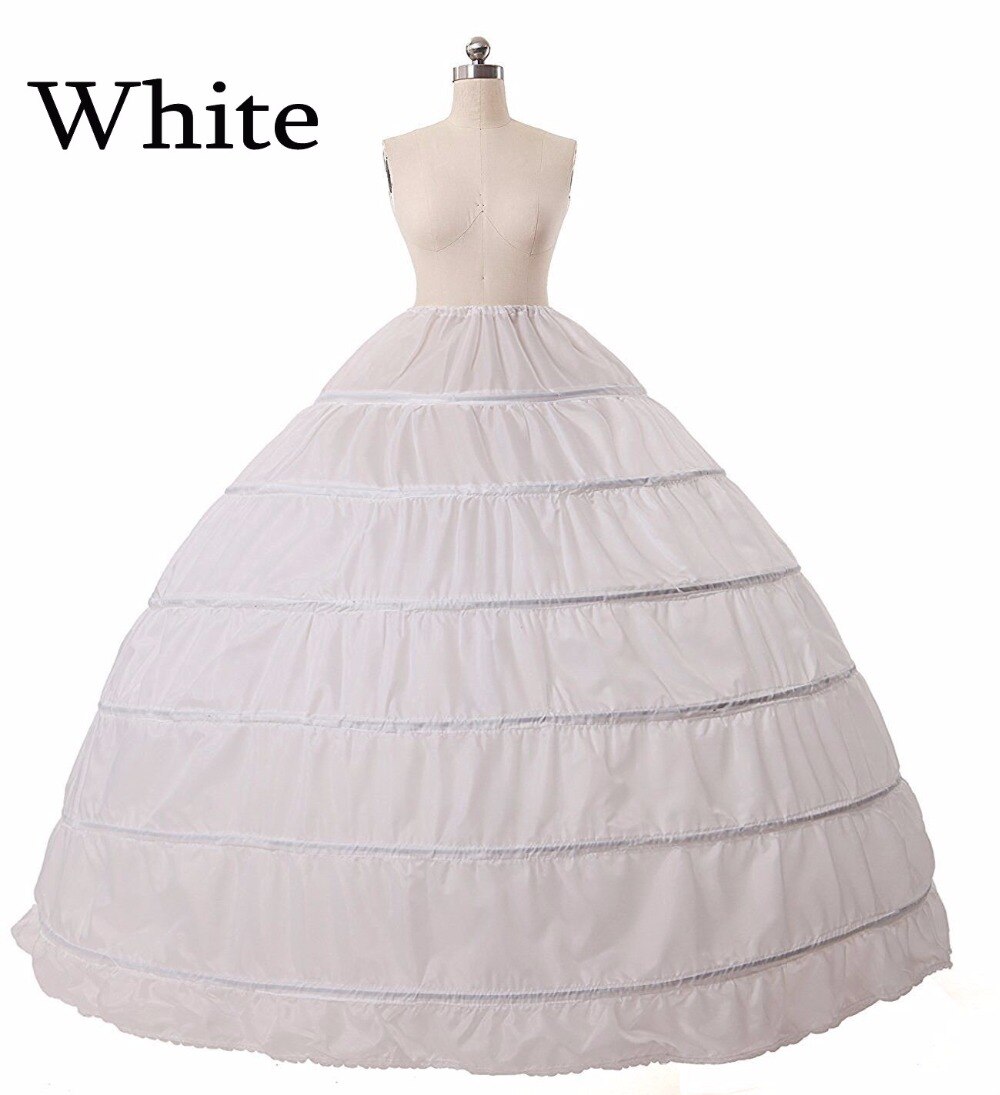 Women Wedding Petticoat 6 Hoops Ball Gown Bridal Wedding Full Crinoline Petticoat Underskirt