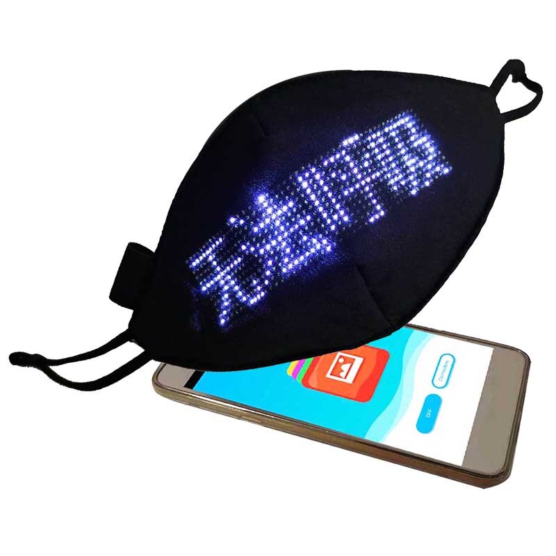 Bluetooth APP Control Unisex LED Rave Mask Image Text Animation Editable Light Mask USB Rechargeable for Parties X'mas Halloween