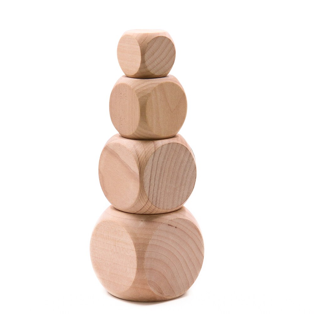 Dados de madera en blanco para manualidades, juguetes de bricolaje con impresión, Chico, , entretenimiento familiar, 6 lados, 30-60mm, 1 Uds.