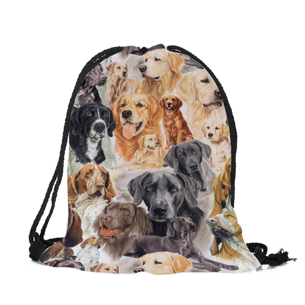 Pretty Dier Patroon Casual Rugzak Golden Retriever Labrador Kat Print Schoudertas Wasbare Duurzaam Multifunctionele Zakken