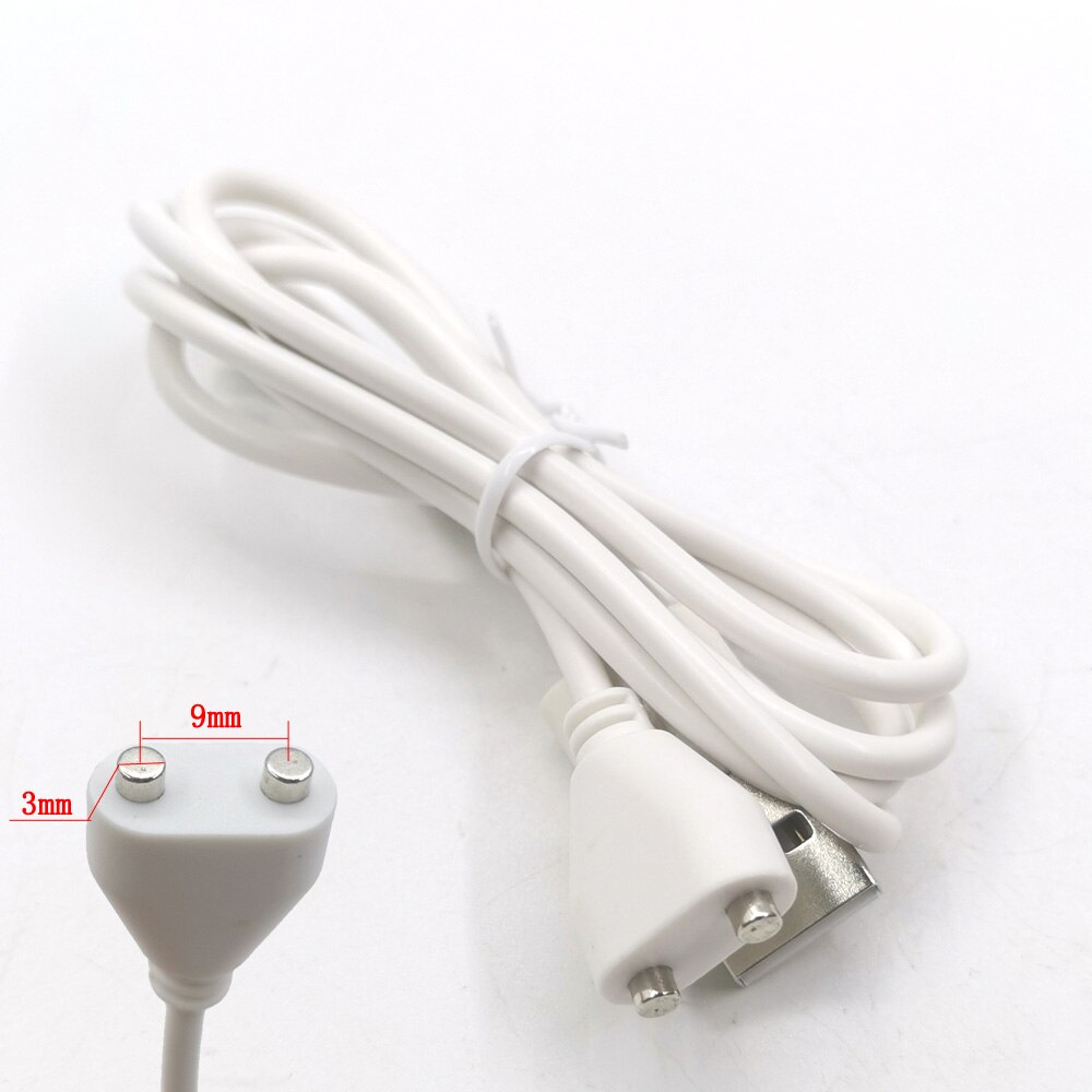 2Pc 2P Magnetische Oplaadkabel Center Afstand 5mm 6/7/8/9/10Mm magneet Suctio Usb Power Charger Voor Schoonheid Instrument Smart Apparaat: 2pin 9mm