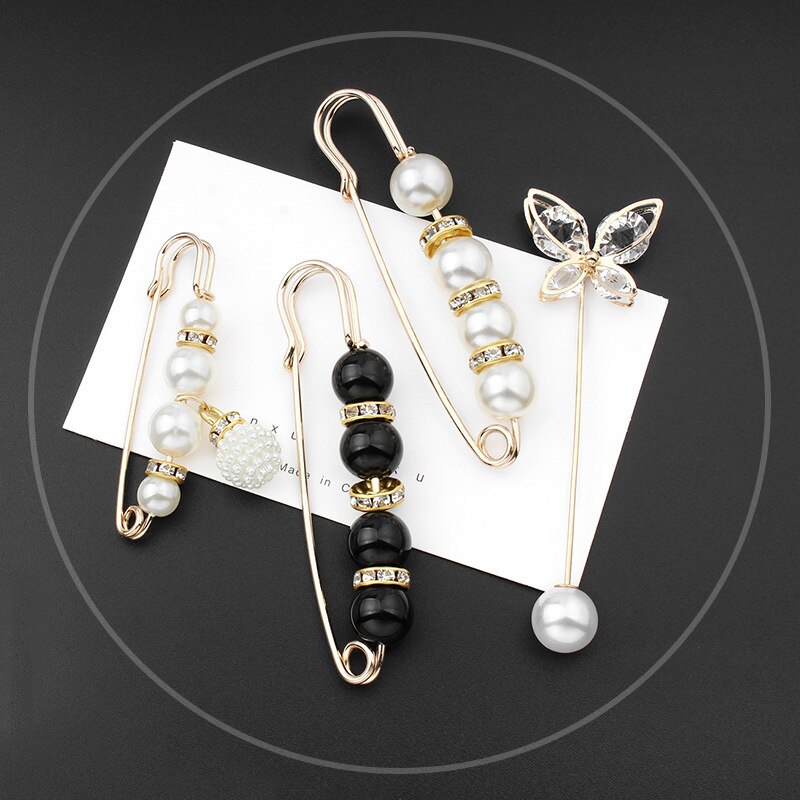 Vrouwen Mode Parel Manchetknopen Taille Gesp Pin Sieraden Accessoires Vrouwelijke Rok Broche Metalen Knoppen Set: Set 10