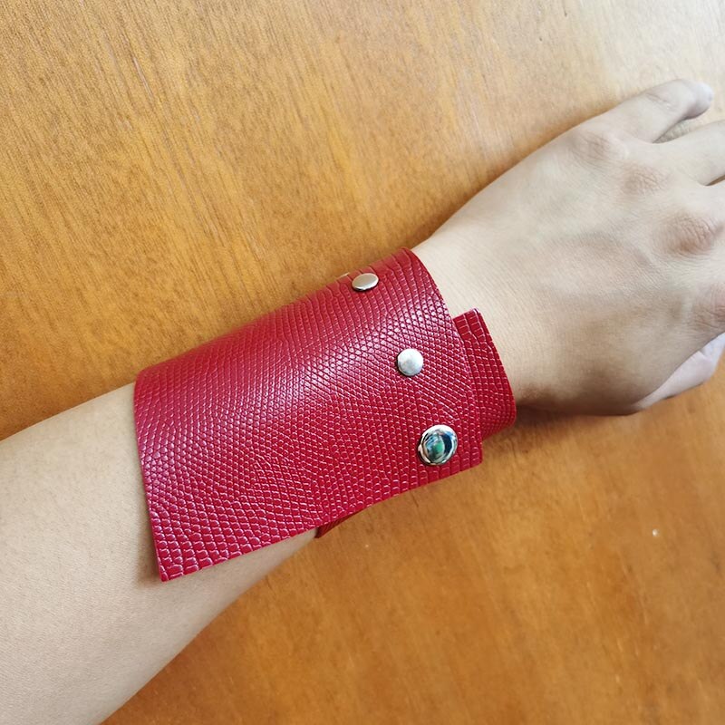 Tekstur læderarmbånd til kvinder armbånd femme punk wrap armbånd & armringe femme smykker: 9