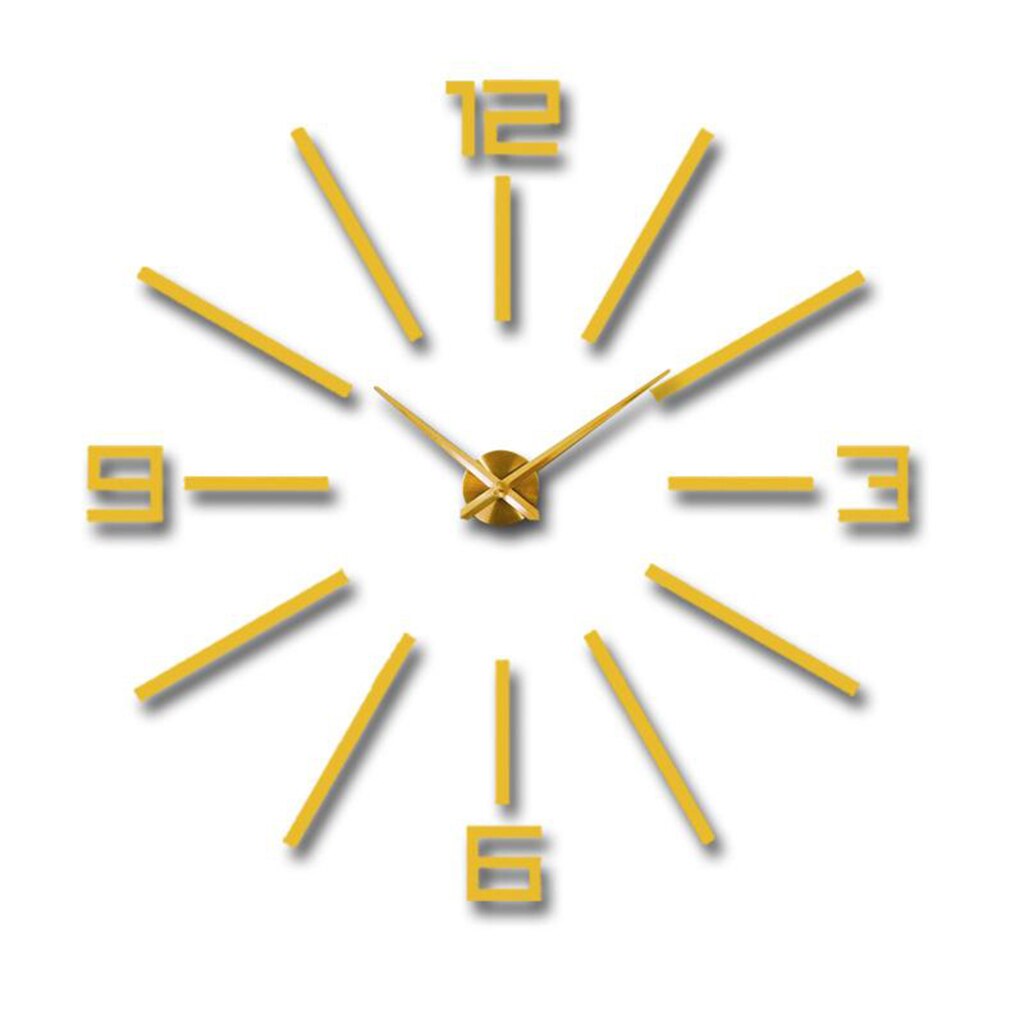Grande FAI DA TE Orologio Da Parete Moderno 3D Numeri Adesivi Orologio Da Parete con Specchio per la Casa: oro