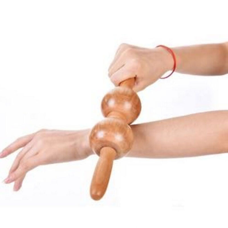 Holz Rolle Massagegerät massivholz zurück bein Massage Massage Hammer doppel Massage Ball rollen wirbelsäule