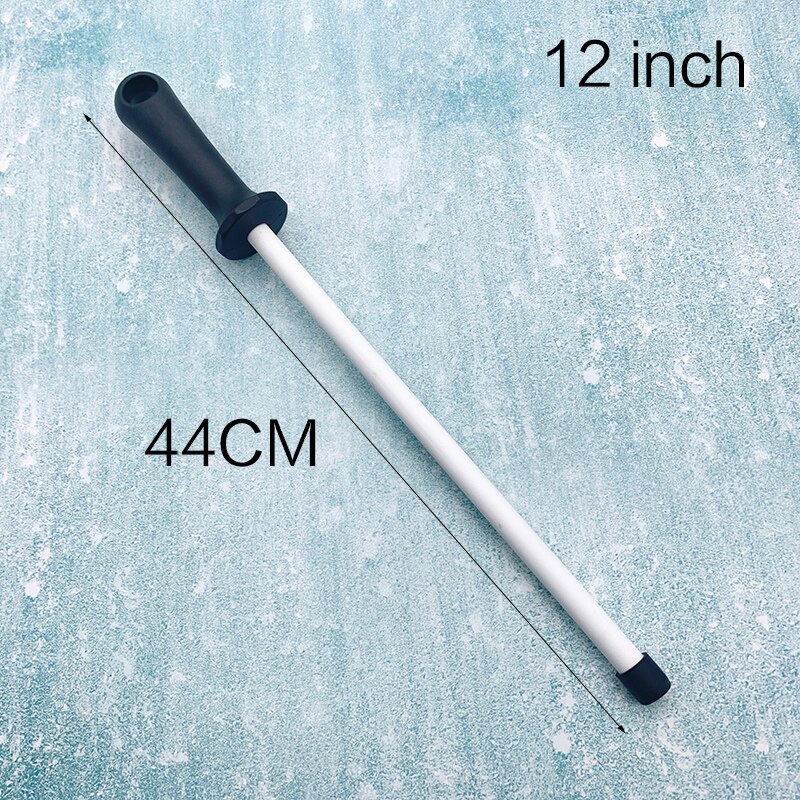 ceramic (zirconia) rod knife sharpener with ABS handle sharpener, suitable for chef steel knife kitchen assistant ceramic musat: 12 inch