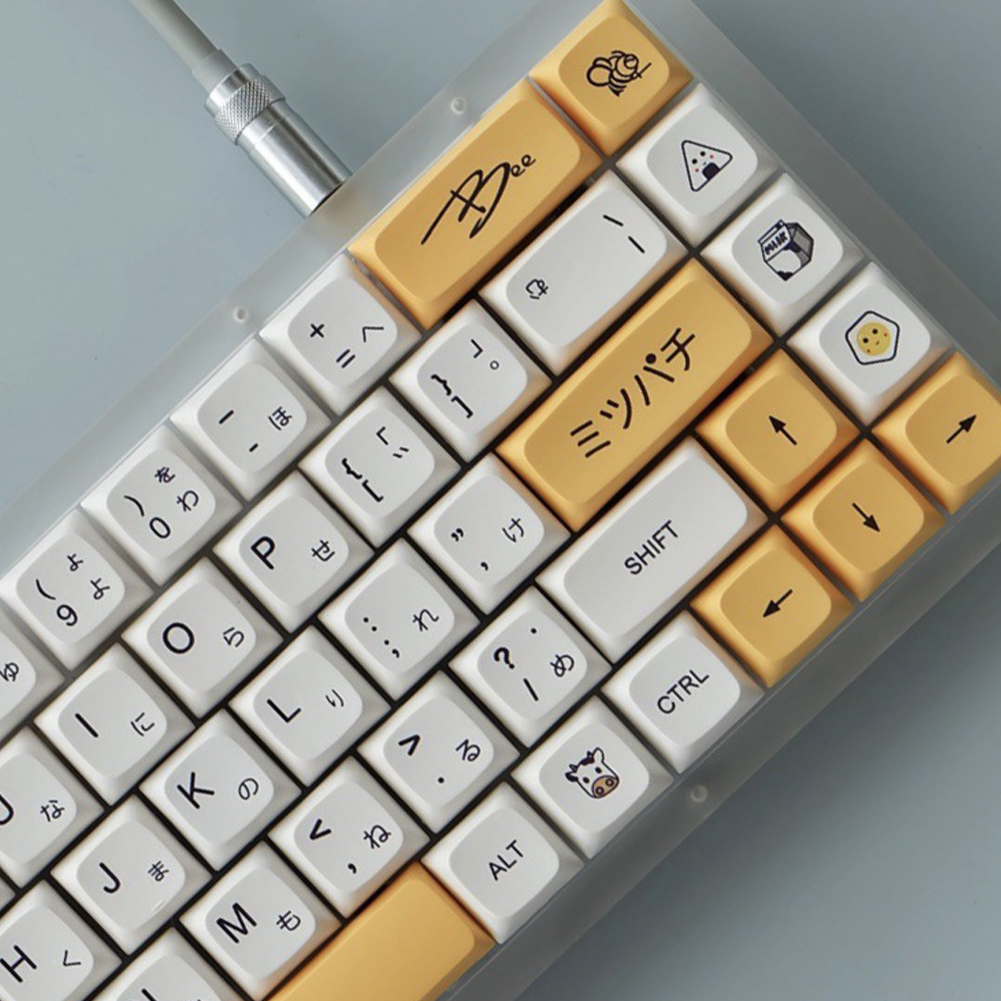 1 set home office cute multicolored computer gaming universal honey milk theme mechanical for mx switch ergonomic keyboard cap