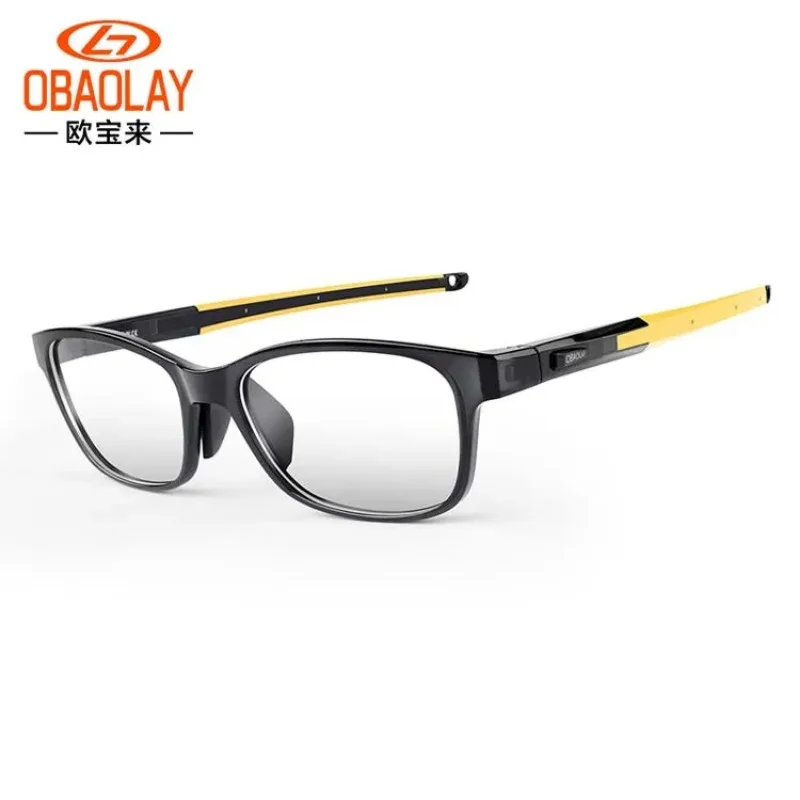 OBAOLAY-Sunglasses for Men, Sports Glasses, Basketball Mirror, Football Glasses, Can Be Equipped with Myopia, Cycling Glasses: Yellow