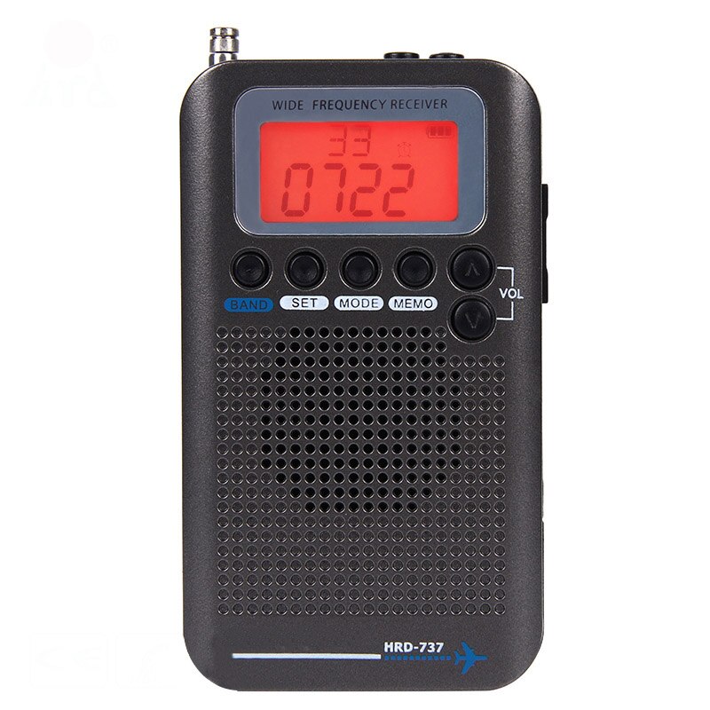 Multifunctional Full Band Radio FM/AM/SW/Air/VHF Reception Portable Radio NK-Shopping: black