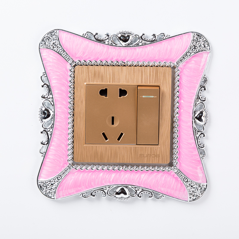 living room bedroom lamp wall socket protection decorative switch sticker wall sticker double switch cover decoration: Navy Blue