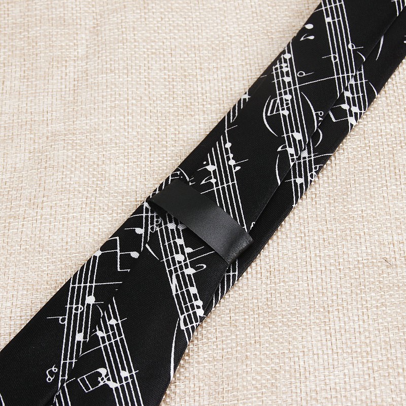 Corbata delgada de clásica para hombre, notas musicales coloridas, guitarra de Piano impresa, corbata de poliéster de 5cm de ancho, accesorio de para