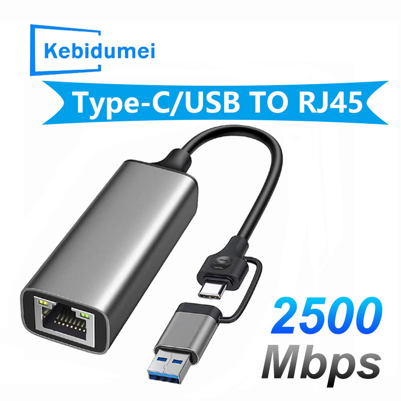 2500mbps tipo c para placa de rede rj45 lan 2.5gbps usb 3.0 conversor usb c 2.5g adaptador gigabit ethernet externo para computador portátil