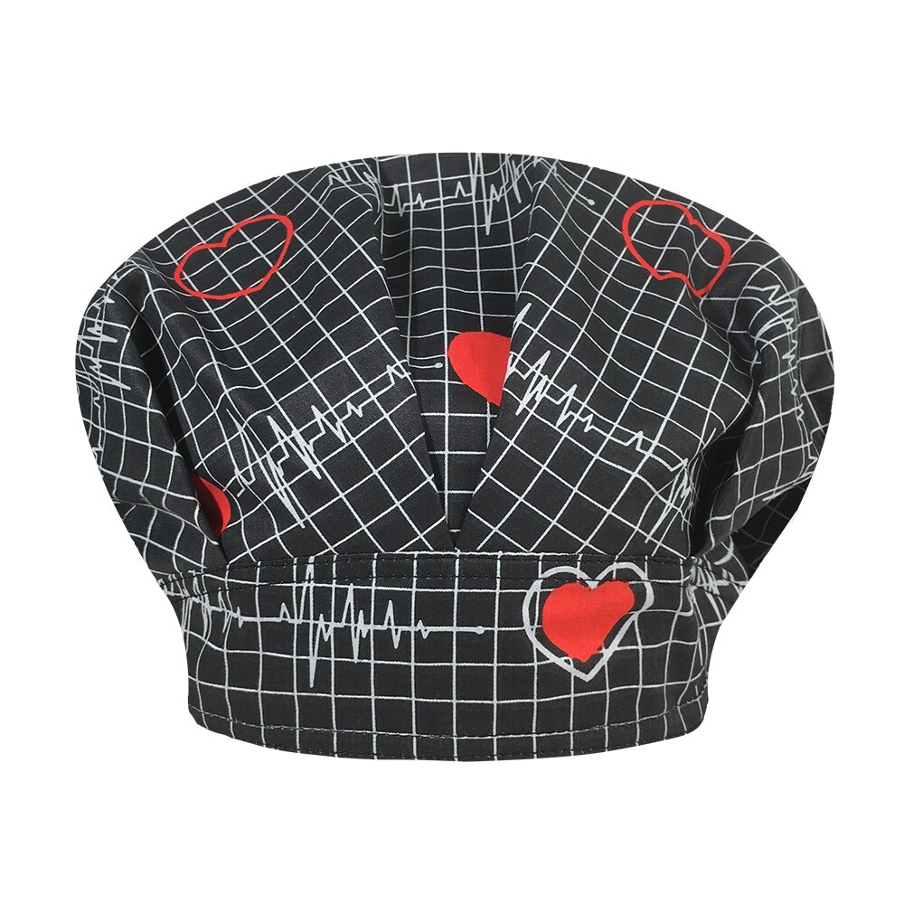 men and women Floral printing adjustable Scrub hats beauty salon Scrub Caps spa laboratory cute fluffy working hats: 32082