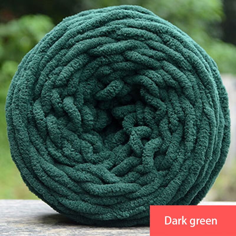 Diy Soft Breien Chunky Badstof Wol Bal Streng Sjaal Garen Pure Kleur Leuke 100G #80465: Dark green