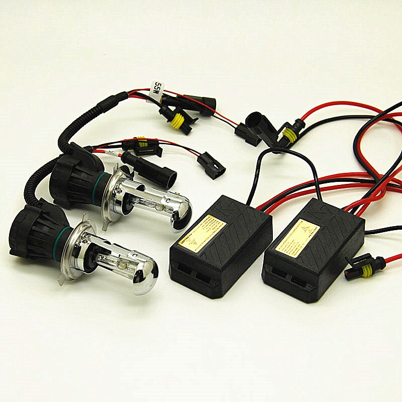 Xenón H4 DC 12V 55w brillante y rápido escondió auto faro bixenon H4 alta baja y haz kit HID 6000k 8000k 10000k