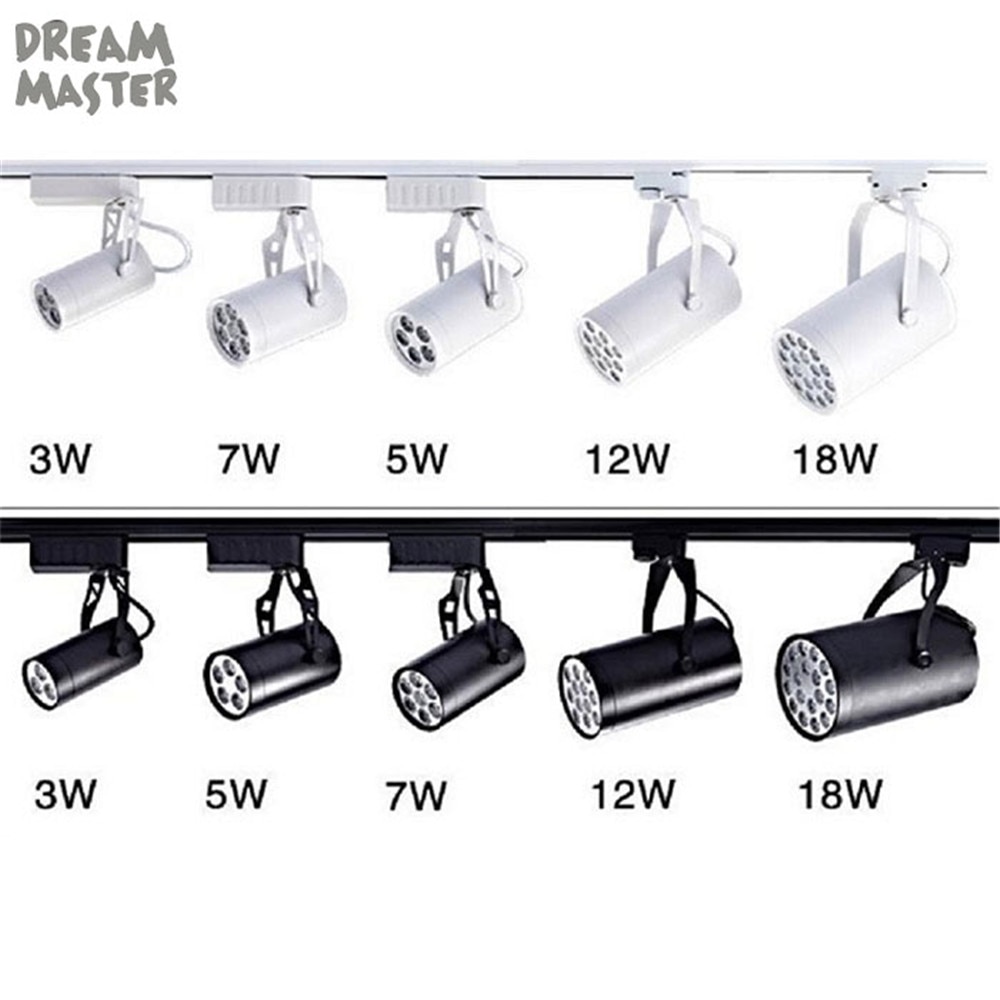 Moderne LED spoor licht, 3/5/7/12/18w Zwart Wit Behuizing led spot lamp, winkel winkel spoor verlichting rail spots armatuur luz