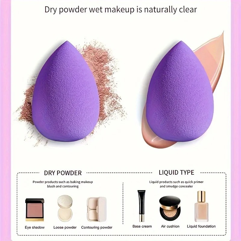 Ensemble combiné d'outils d'éponge de maquillage 12 pièces-œuf de beauté doux et bouffée de maquillage triangulaire et Mini coussin d'air, outil de maquillage pour novice