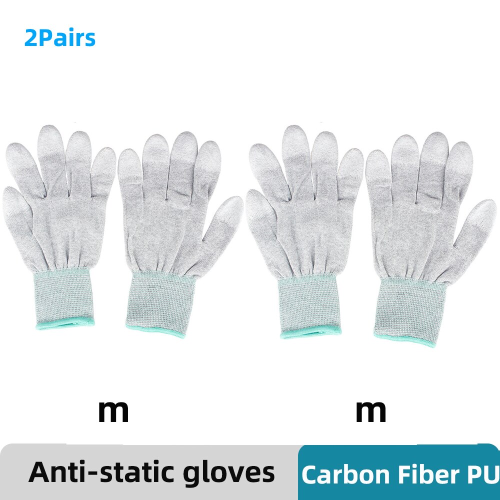 Handy Reparatur Carbon Faser Handschuhe PU Isolierung Beschichtung Finger Anti Statische Handschuhe ESD Elektronische WorkingTablets Fix Werkzeuge: YCN3-2Pairs 2M